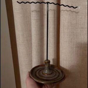 Ceramic Jewelry Holder with Black Stand